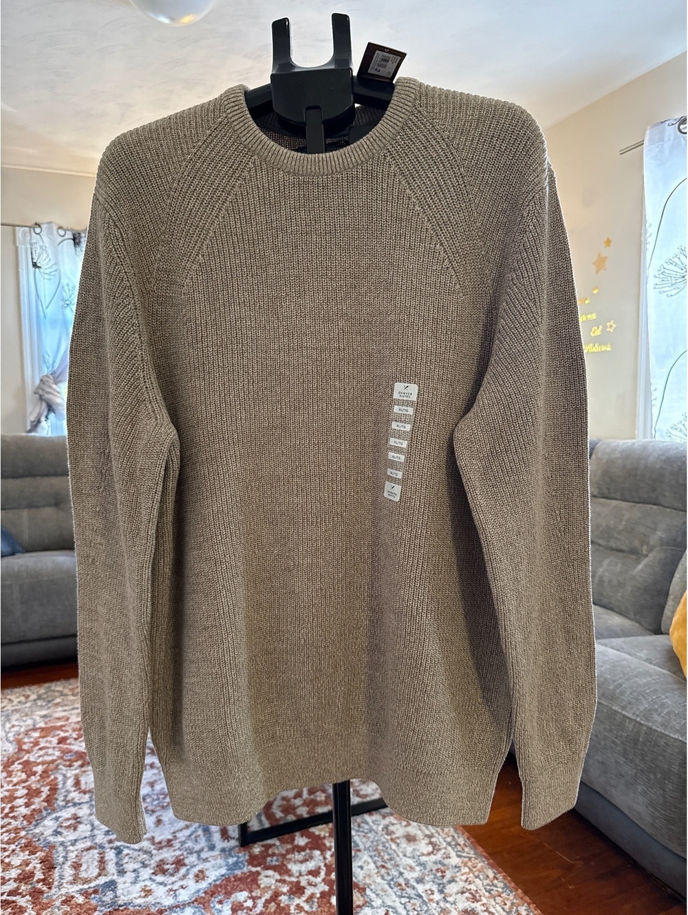 Denver Hayes Men's Beige Crew Neck Sweater  Size XL, New with Tag
